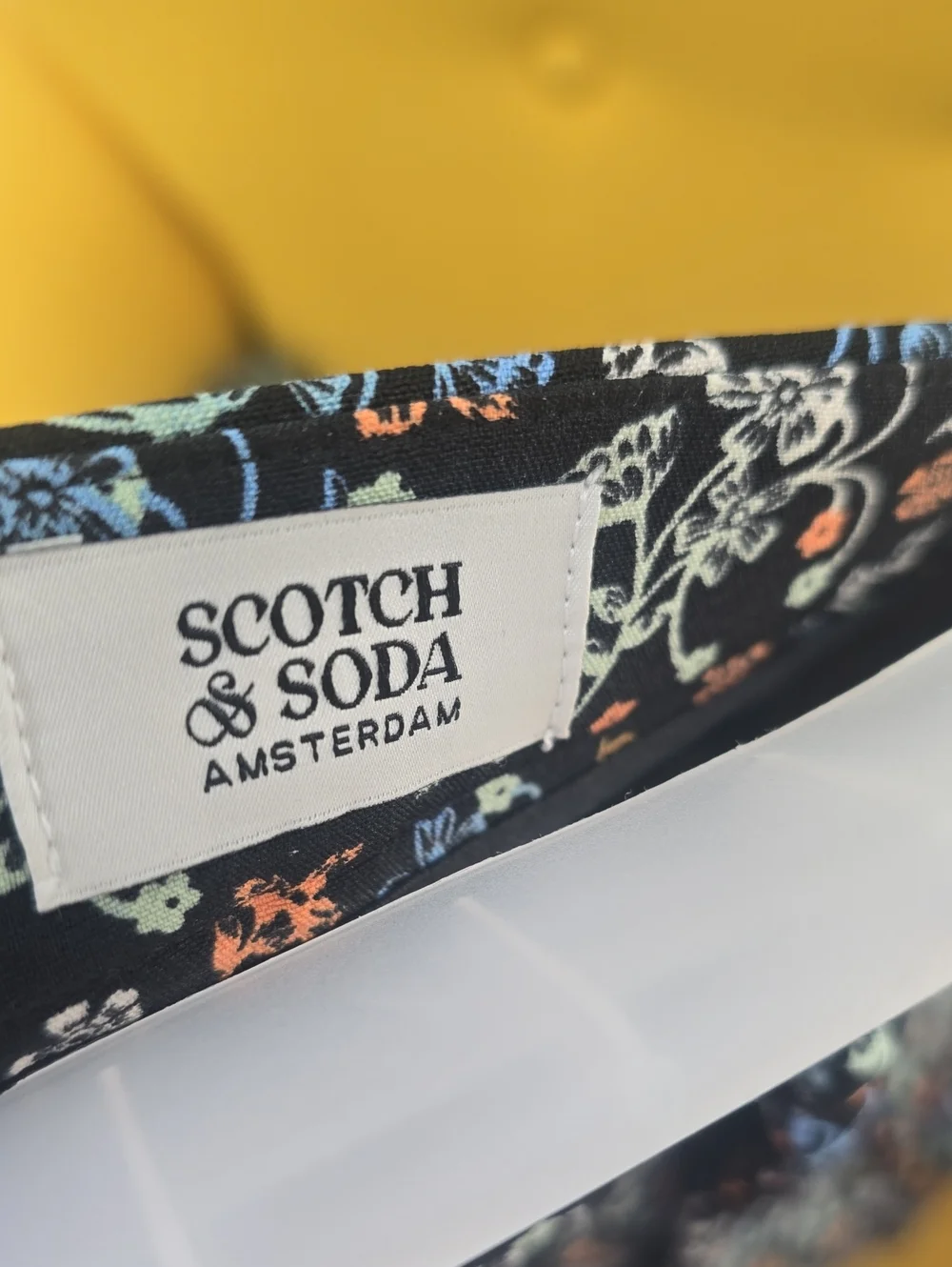 Scotch & Soda Black  Floral Structured  Bootcut Pants
